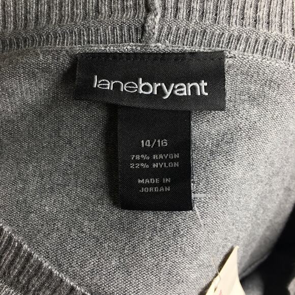 Lane Bryant V Neck Sweater Gray Size 14/16 - Picture 4 of 5